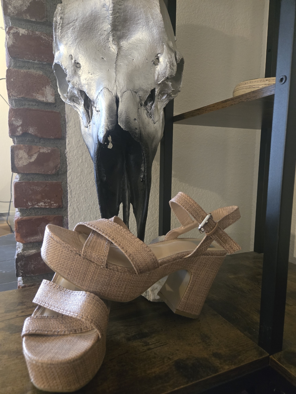 Dolce Vita Tan Woven Platform Block Heels